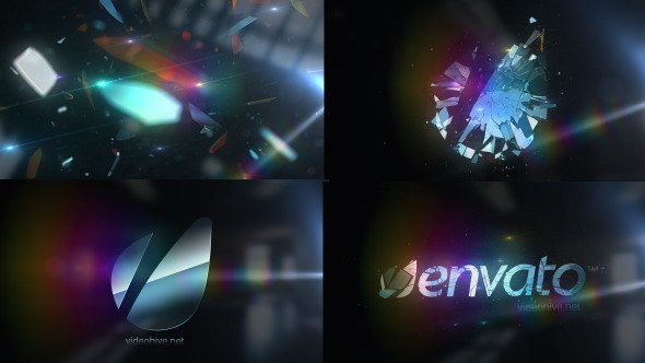 Videohive Shattered Glass - Mirror Logo Text Reveal Logo Stings template preview