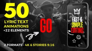 Lyric Text Animations Titles template preview