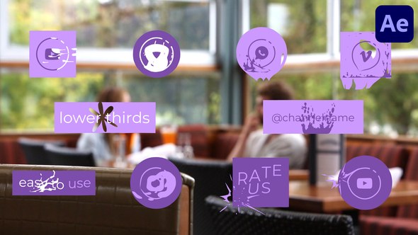 Videohive Social Media Lower Thirds Hand-Drawn for After Effects Elements template preview