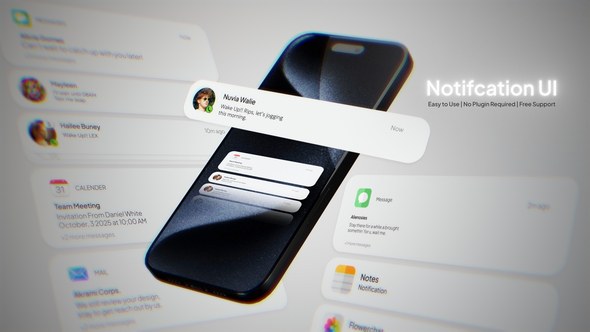 Videohive Notification UI Kit Titles template preview