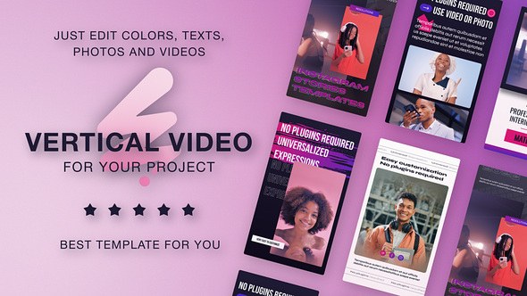 Videohive Vertical Instagram Reel Video Displays template preview