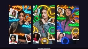 Videohive Neon Photo Memories Stories Openers template preview