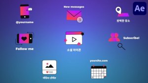 Videohive Social Media Icons And Titles for After Effects Titles template preview