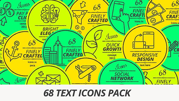 68 Text Icons Video Displays template preview