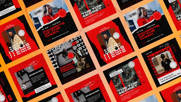 Videohive Bardow Hypebeast Instagram Posts Product Promo template preview
