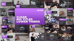 Videohive Clean Big Titles Lower Thirds Titles template preview