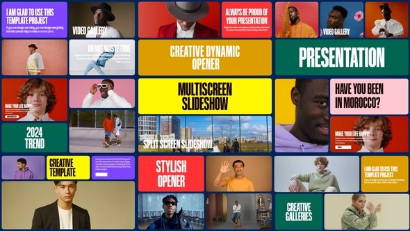 Videohive Colorful Multiscreen Slideshow | Beautiful Opener Video Displays template preview