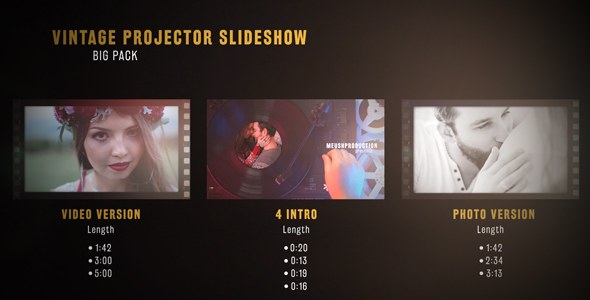 Videohive Vintage Projector Slideshow Big Pack Video Displays template preview