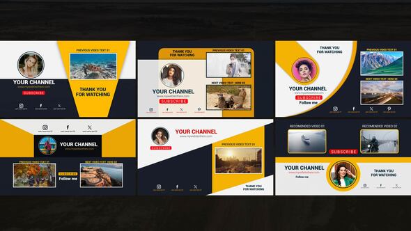 Videohive Youtube End Screen Notification Pack Broadcast-packages template preview