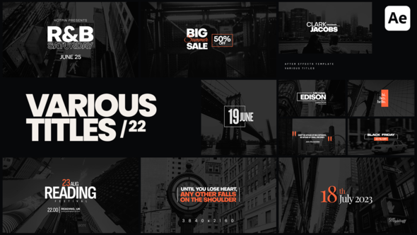 Videohive Various Titles 22 Titles template preview