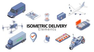 Videohive Isometric Delivery Elements Elements template preview