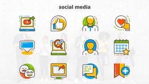 Social Media - Flat Animated Icons Video Displays template preview