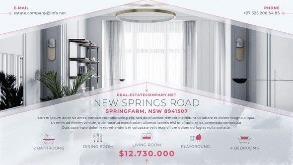Videohive Real Estate Clean Slides Video Displays template preview