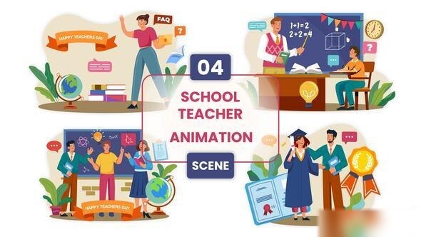 Videohive Teachers Day Animation Scene 55806988 Elements template preview