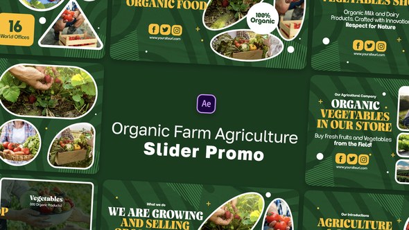 Videohive Organic Farm Agriculture Slider Promo Product Promo template preview