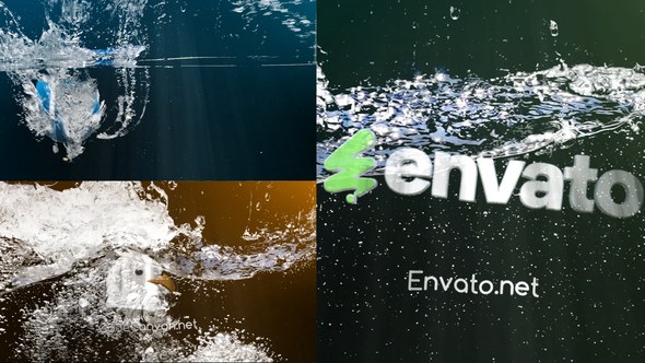 Videohive Realistic Water Drop Logo Reveal Logo Stings template preview
