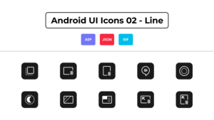 Videohive Android UI Icons 02 - Line Elements template preview