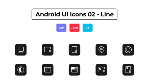 Videohive Android UI Icons 02 - Line Elements template preview