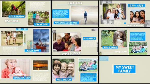 Videohive My Sweet Family Video Displays template preview