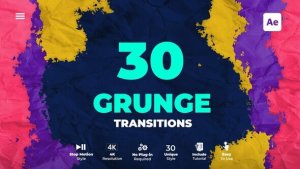 Videohive Grunge Transitions 43573530 Elements template preview