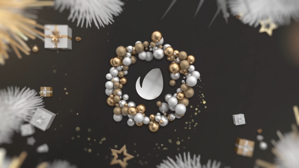 Gold Christmas Logo Video Displays template preview