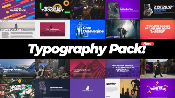Typography Pack Video Displays template preview