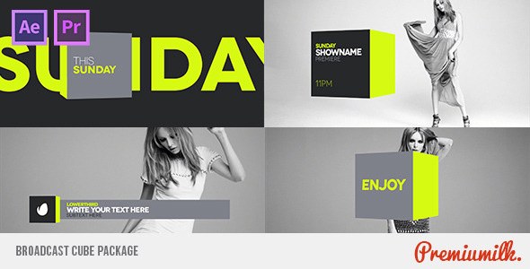 Broadcast Cube Package Video Displays template preview
