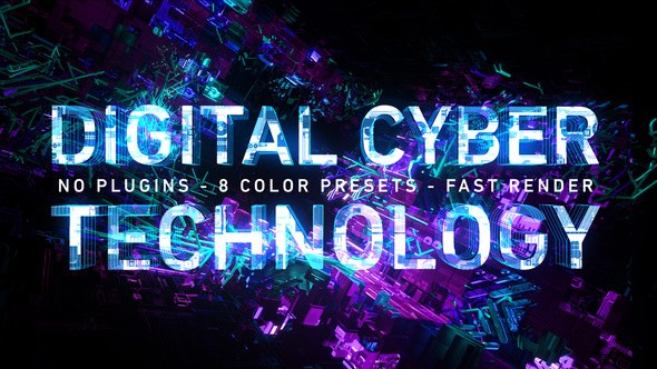 Videohive Digital Cyber Technology Logo Reveal. 8 Color Presets. Logo Stings template preview