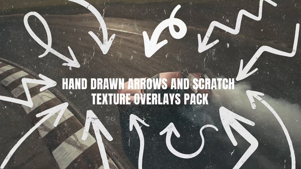 Videohive Hand Drawn Arrows and Scratch Overlays Pack Elements template preview