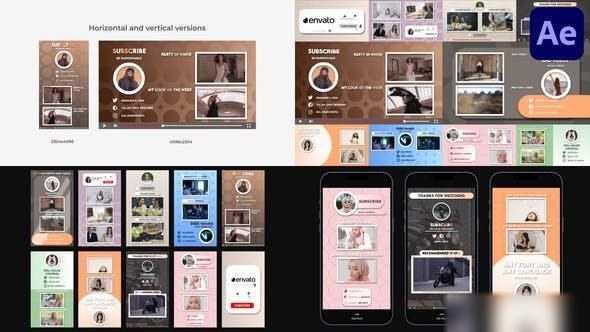 Videohive Social Media Endscreens for After Effects Openers template preview
