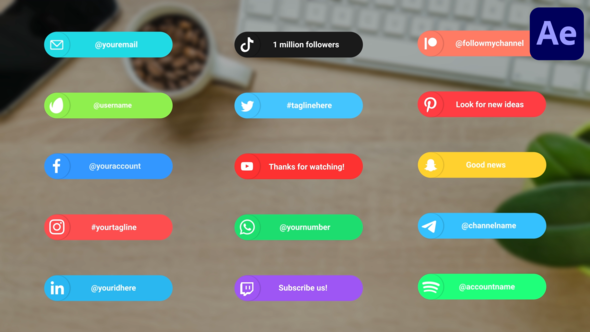 Videohive Social Media Lower Thirds | After Effects 47395382 Elements template preview