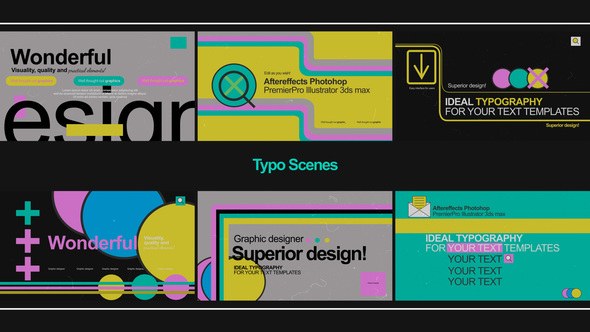 Videohive Typo Scenes 56569072 Titles template preview