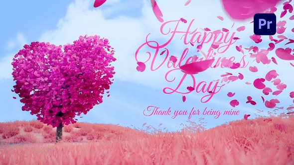 Valentine’s Tree Wishes Reveal Premiere Pro template preview