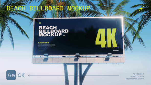 Videohive Beach Billboard Mockup Broadcast-packages template preview