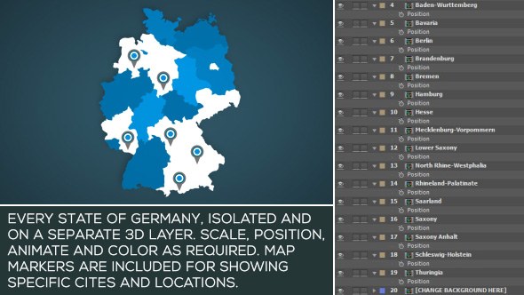 Germany Map Kit Video Displays template preview