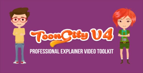 Explainer Video Toolkit | Toon City 4 Video Displays template preview