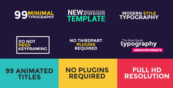 99 Titles Animation Pack Video Displays template preview