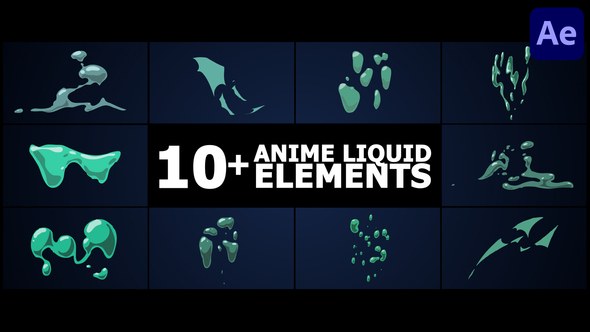Videohive Anime Liquid Elements | After Effects Elements template preview