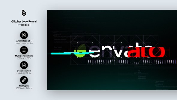 Videohive Glitcher Logo Reveal Logo Stings template preview