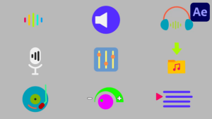Videohive Music And Audio Icons Pack for After Effects Elements template preview