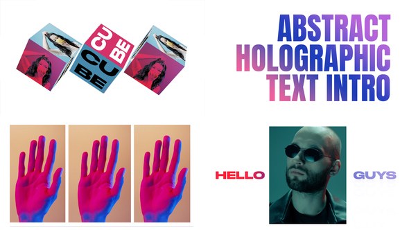 Videohive Abstract Holographic Text Intro | AE Titles template preview