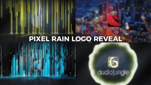 Videohive Pixel Rain Logo Reveal Logo Stings template preview