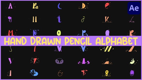 Videohive Hand Drawn Pencil Alphabet for After Effects Elements template preview