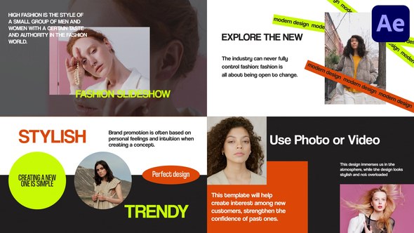 Videohive Abstract Fashion Slides for After Effects Video Displays template preview