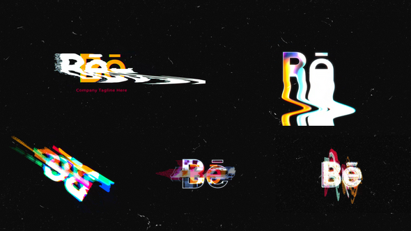 Videohive Glitch Logo 5in1 Logo Stings template preview