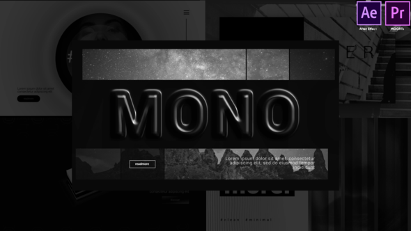 Monochrome Dynamic Typography Video Displays template preview