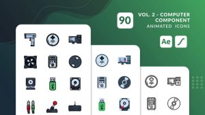 Videohive Computer Component Vol. 2 Animated Icons | After Effects Elements template preview