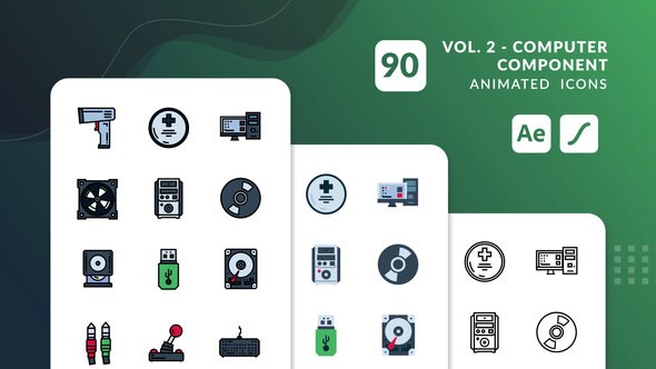 Videohive Computer Component Vol. 2 Animated Icons | After Effects Elements template preview