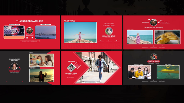 Youtube End Screens _02 Premiere Pro template preview