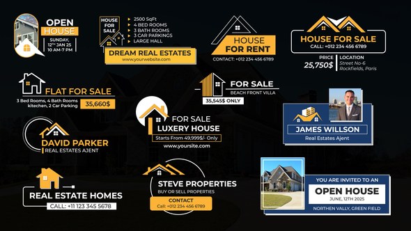 Videohive Real Estates Lower Thirds Titles template preview